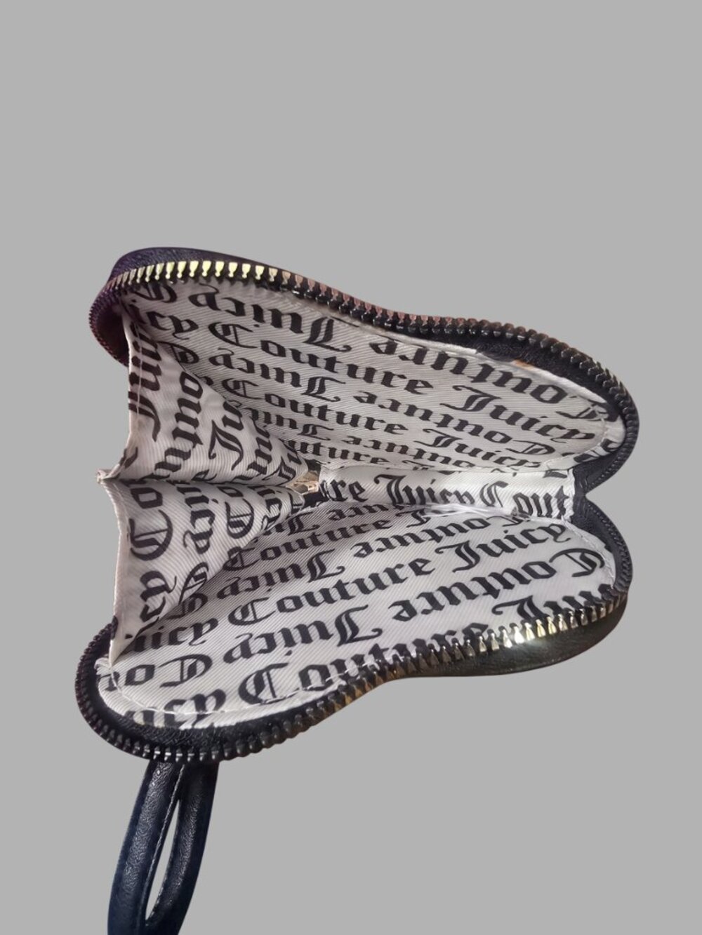 Juicy Couture Black Heart Wristlet Pink Ombre Rhinestone Y2K McBling Pouch image 2